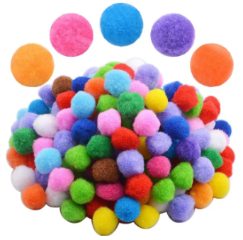 Pack of 80 Pom Pom Fluffy Ball Arts and Craft-Multi color 10mm (1cm) DIY Creative Crafts Decorations