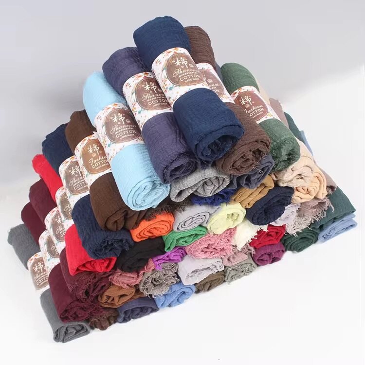 Crinkled cotton scarves(veils)