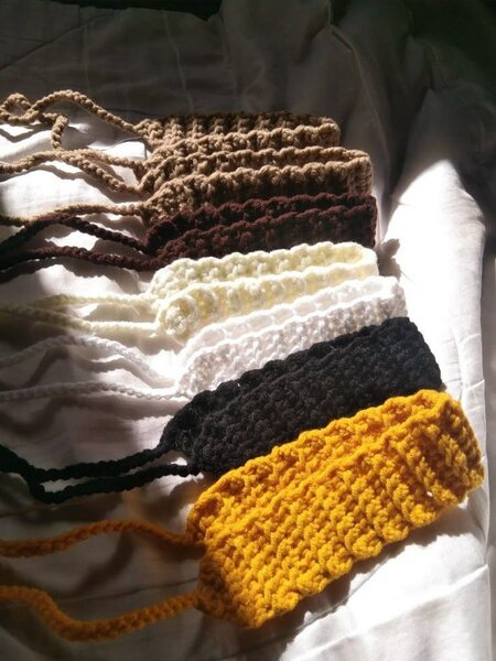 Bandeaux en crochet colorés