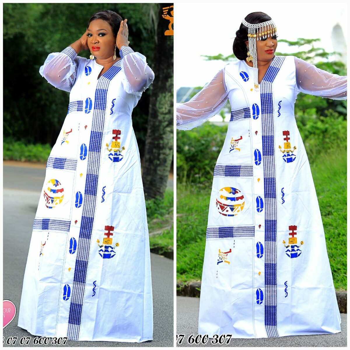 Robe longue en tissu wax