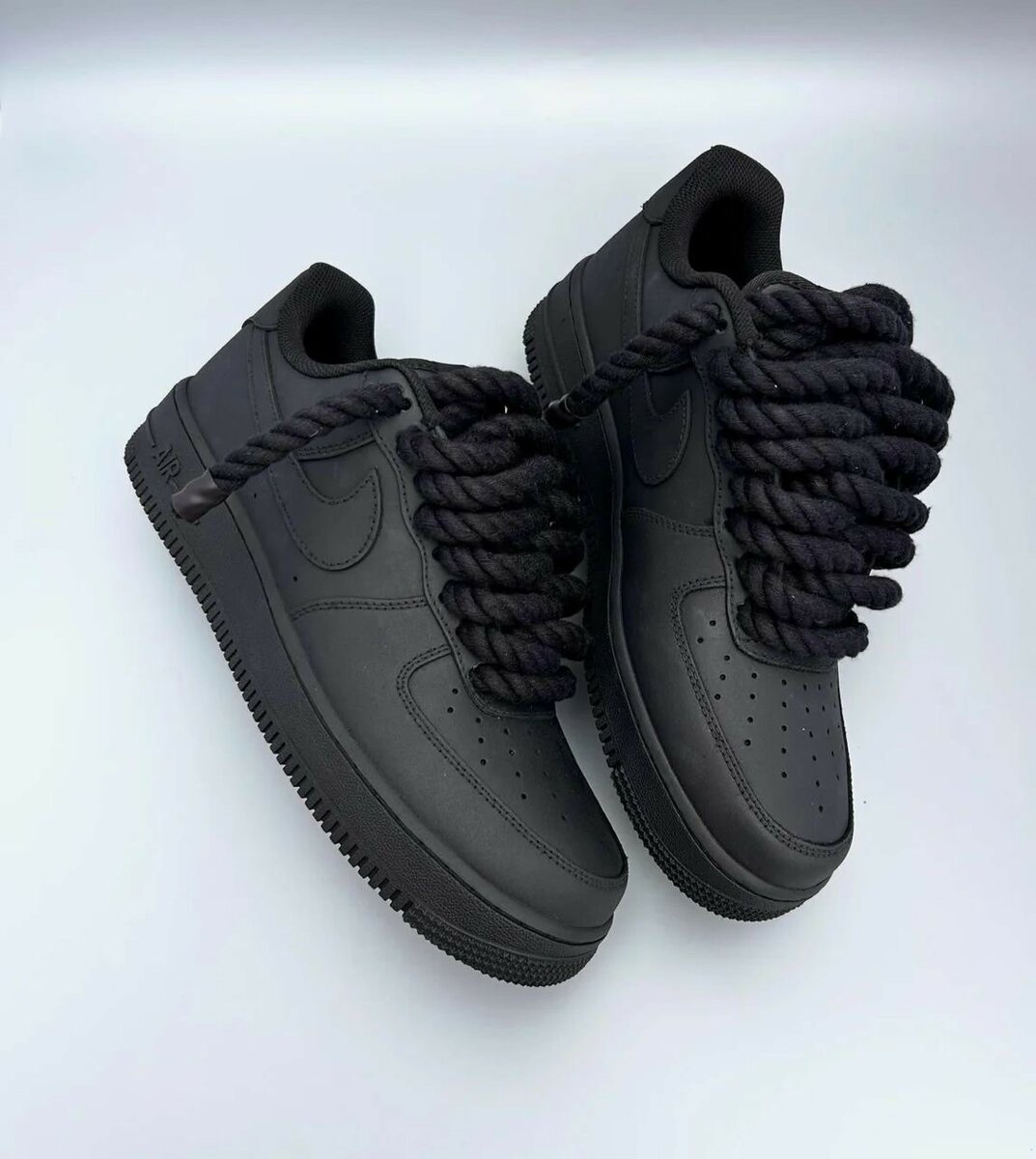 NIKE AIRFORCE BIG LACE ALL BLACK