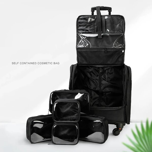 Professional cosmetic suitcase trolley cosmetic luggage bag
