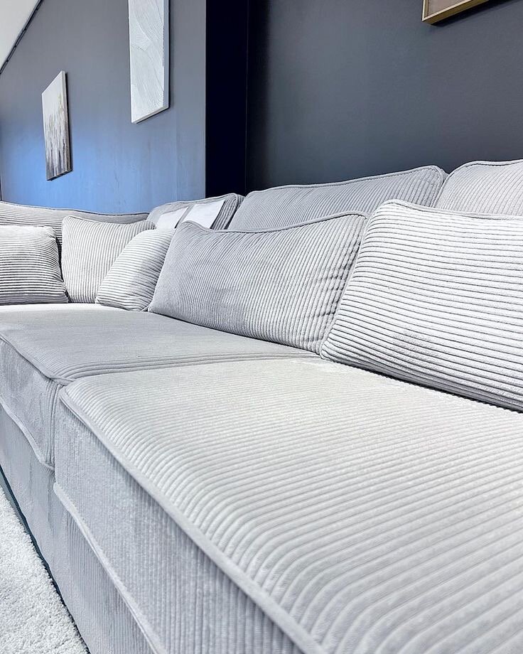 Canapé d'angle en tissu gris