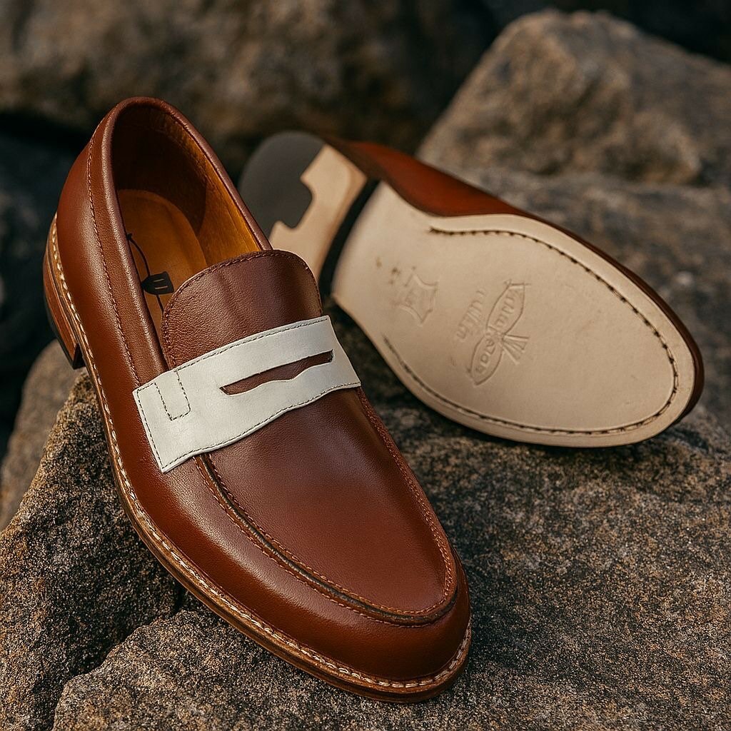 Mocassins en cuir brun élégant