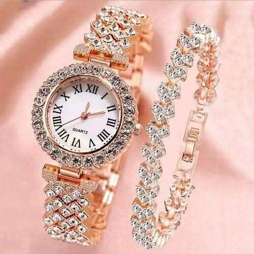 Montre + bracelet strass femme