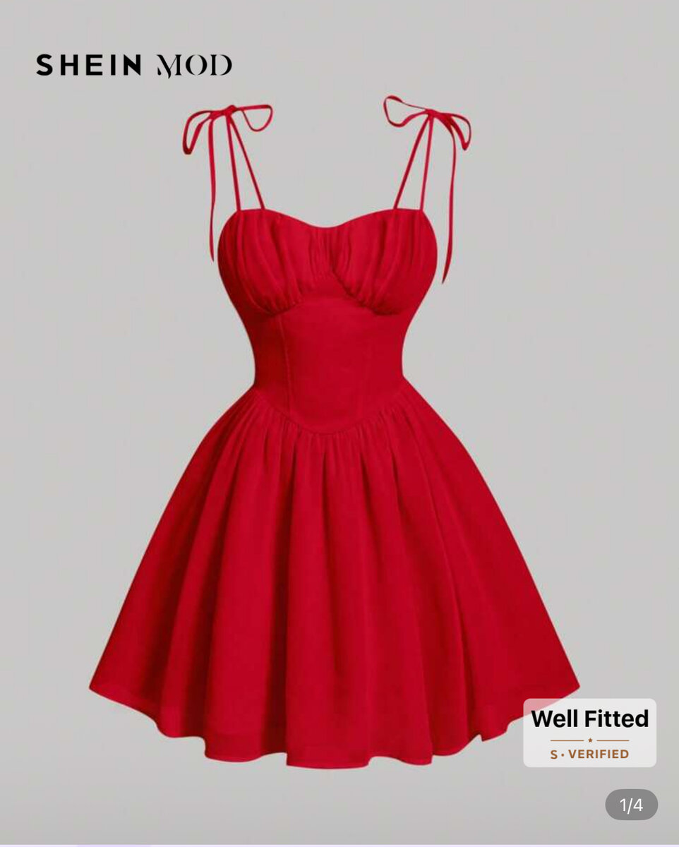 Robe Rouge Évasée à Bretelles