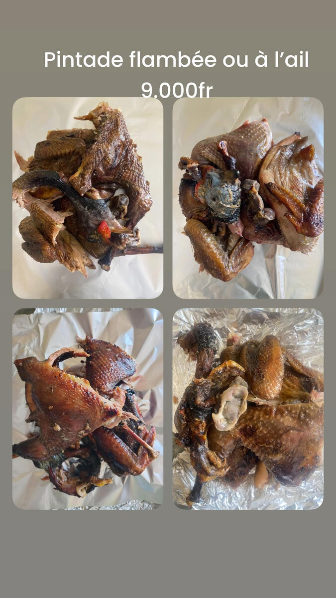 Pintade flambée délicieuse