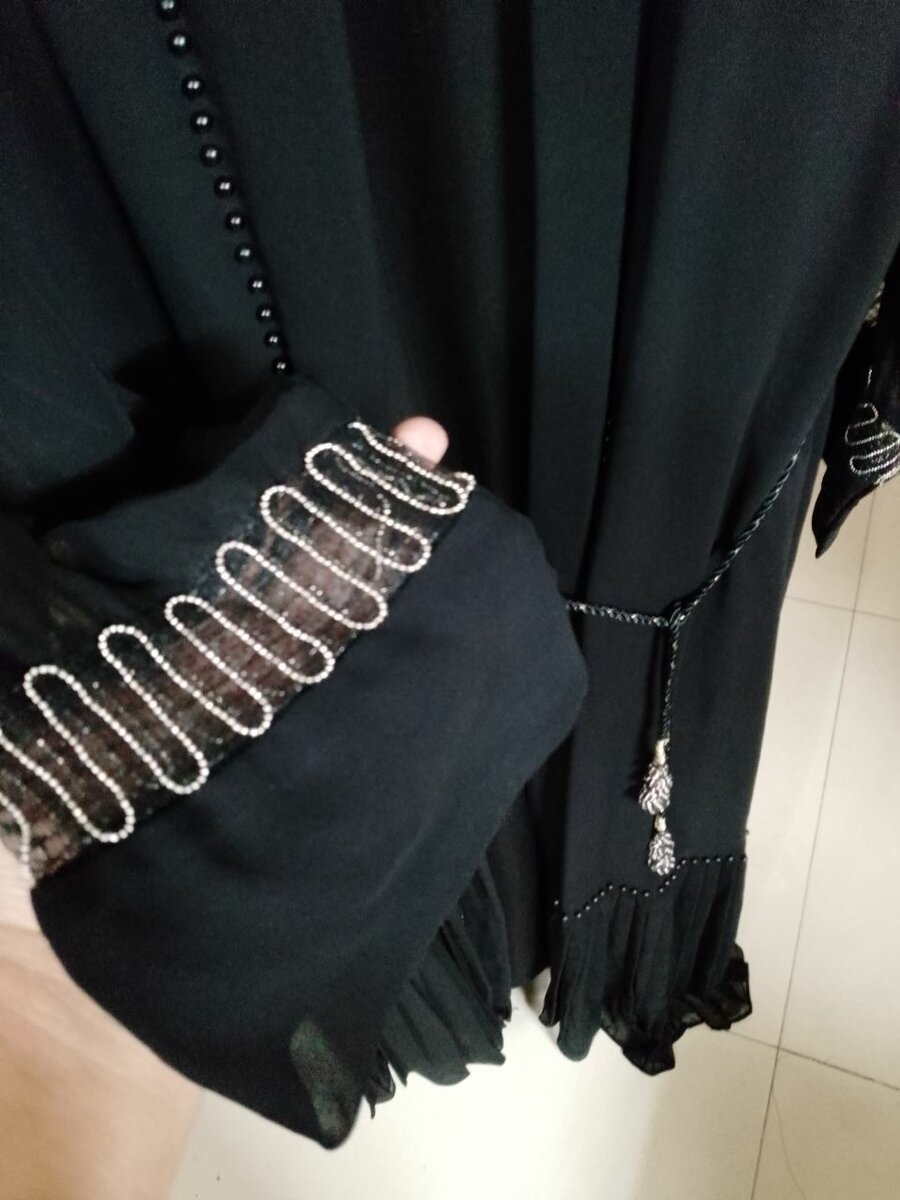 Double Abaya /High Multi Chiffon Upper/Nida Fabric