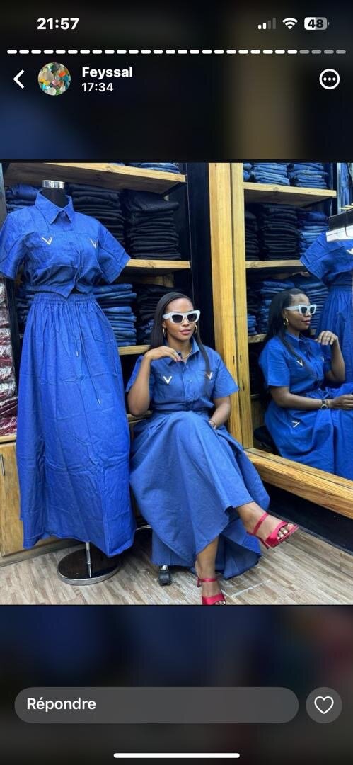 Robe Chemise Casual Bleu