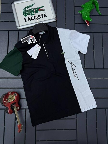 Polo Lacoste homme tricolore