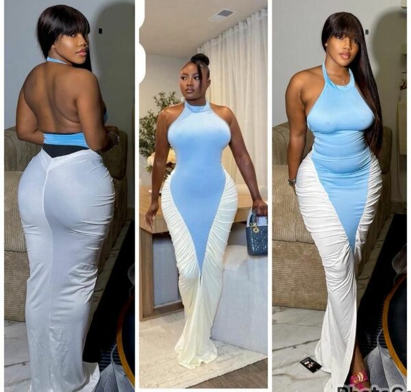 Robe Longue Élégante Bleu