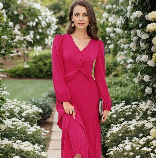 Robe élégante rose fuchsia