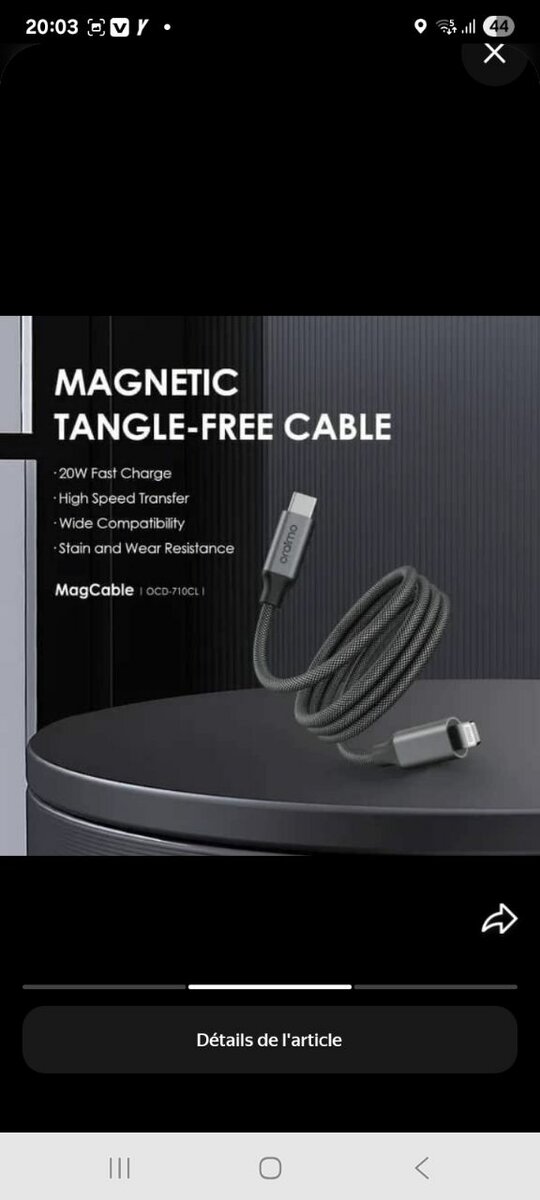 Oraimo Câble USB-C Magnétique