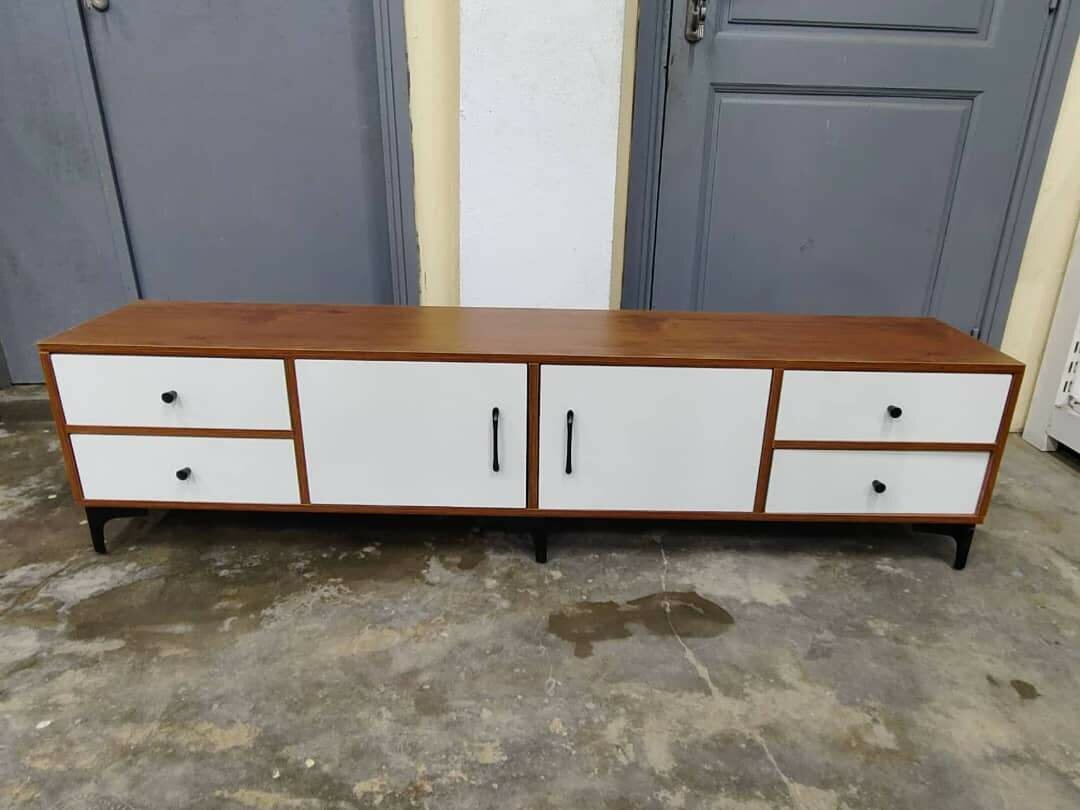 Meuble TV bas moderne blanc