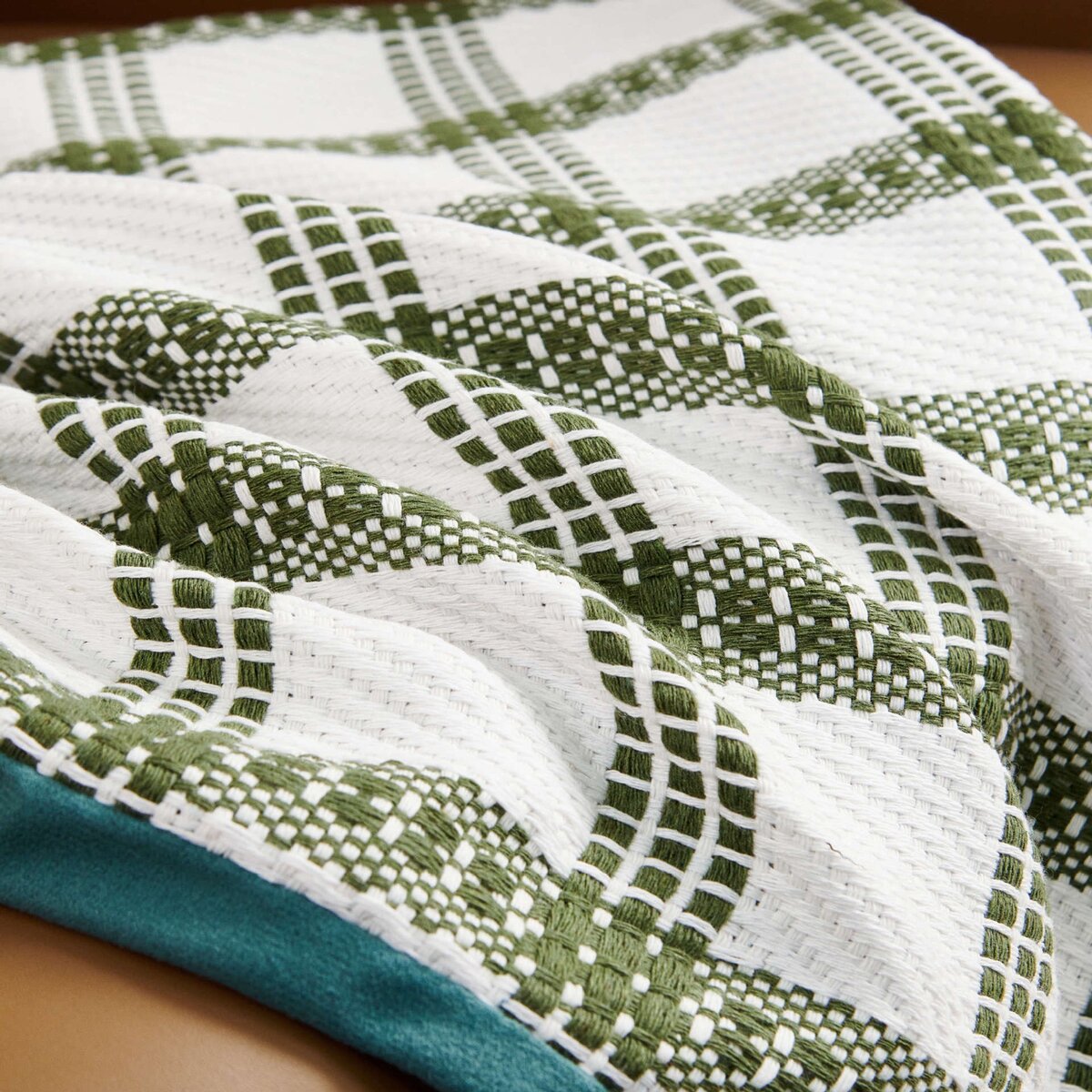 Coussin Tartan Vert Blanc