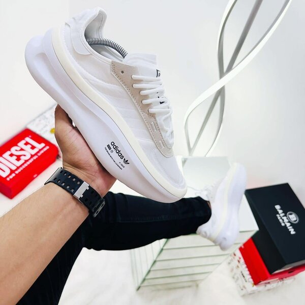 Baskets Unisex en Cuir Blanc