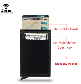 Automatic Metal Pop Up Card Holder Wallet for Men and Woman Slim wallet Small Card holder