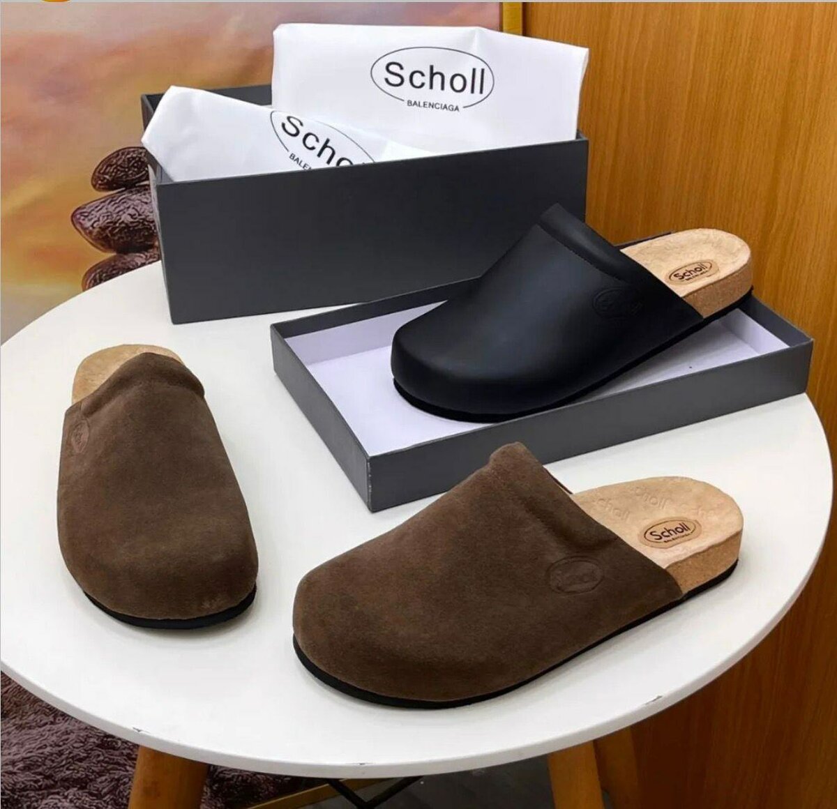 Mules en cuir pour homme