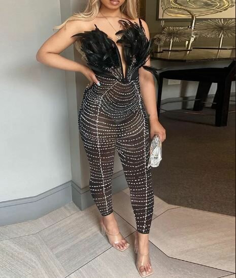 Stunning rhinestone Jumpsuit