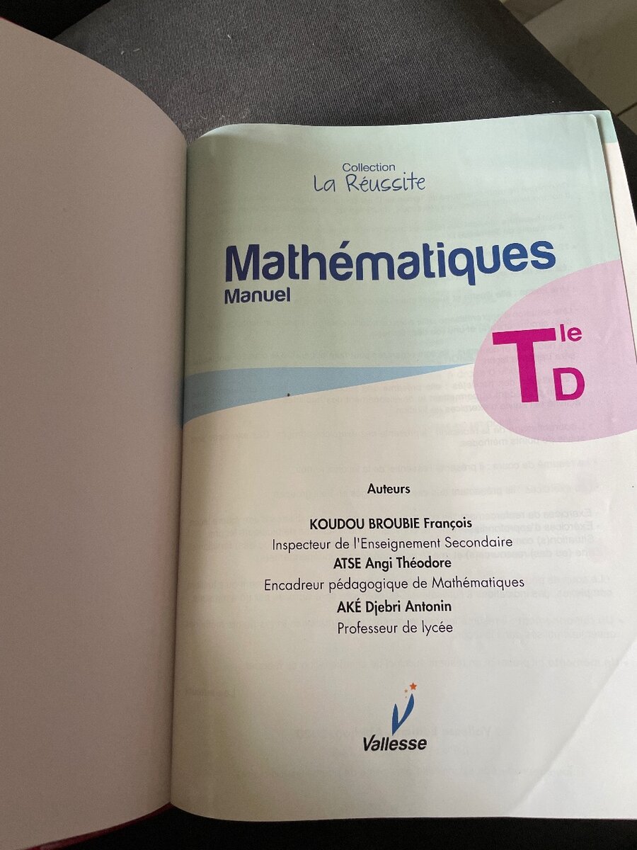 Manuel Mathématiques Terminale D