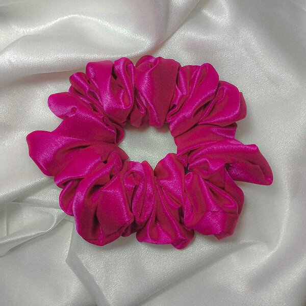 Chouchou satin rose (XL)