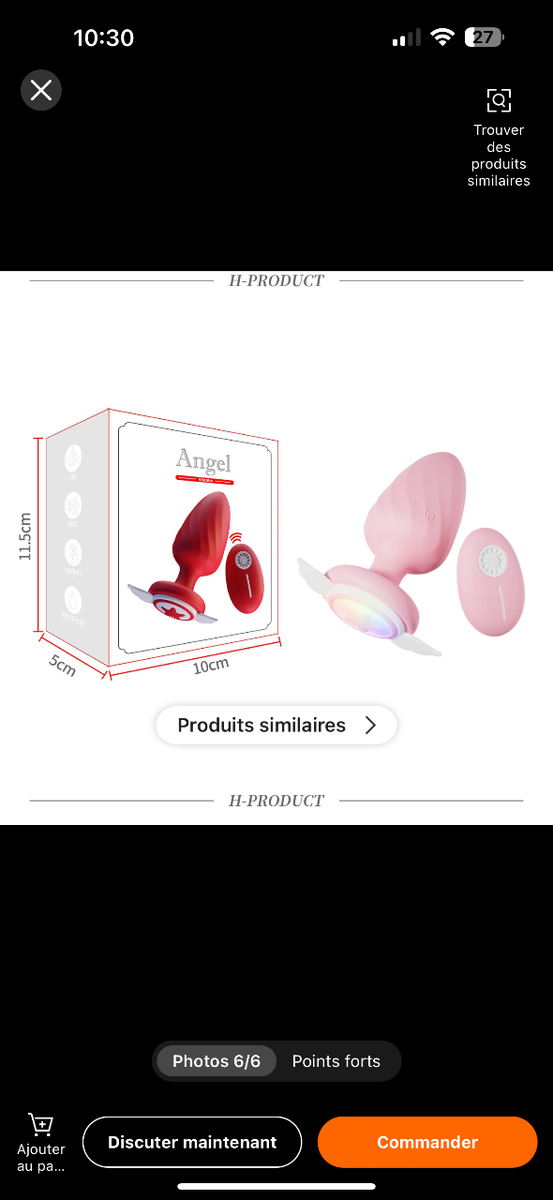 Plug vibrant taille M