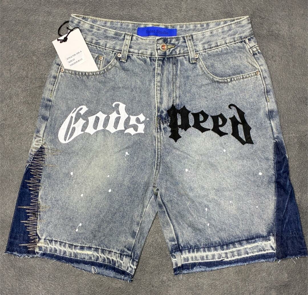 Shorts en denim imprimés tendance