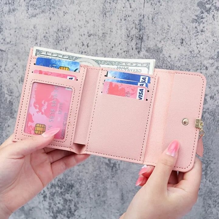 Forever Memory Leaf Charm Mini Wallet for Women and Girls