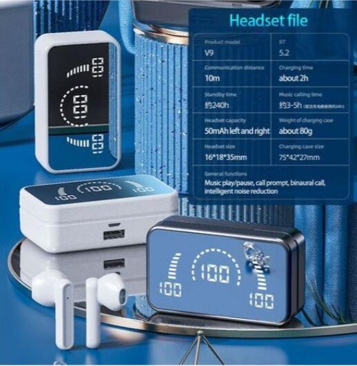Écouteurs sans fil Bluetooth V9