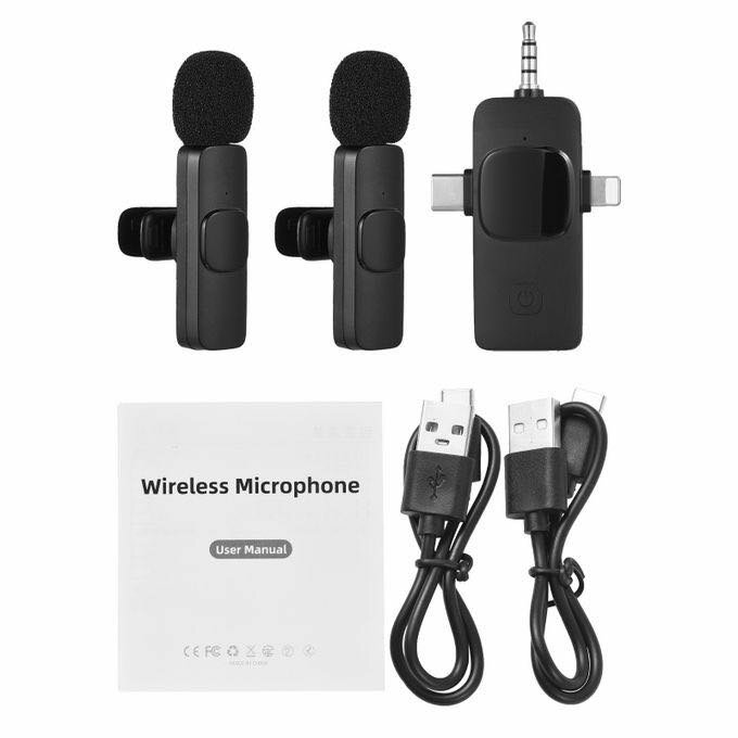 3-in-1 Wireless Collar Clip Microphone Clip-on Microphone