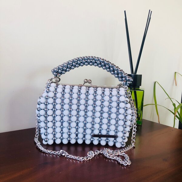 Metal frame Pearl Bag