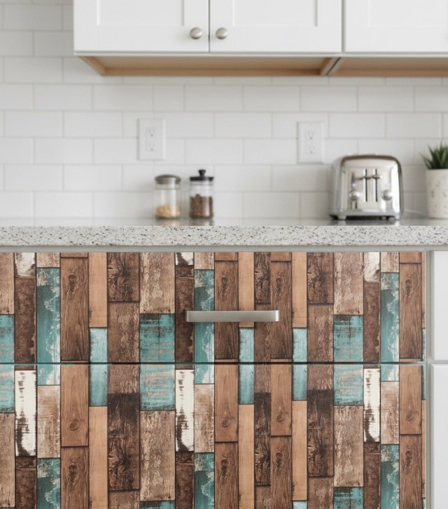 Papier peint effet bois adesif