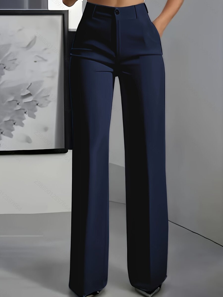 Pantalon large bleu pour femmes