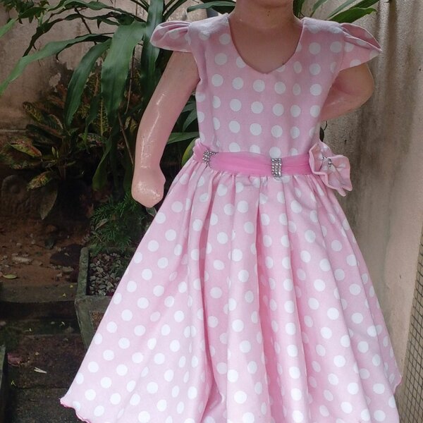 Robe Enfant Rose Pois