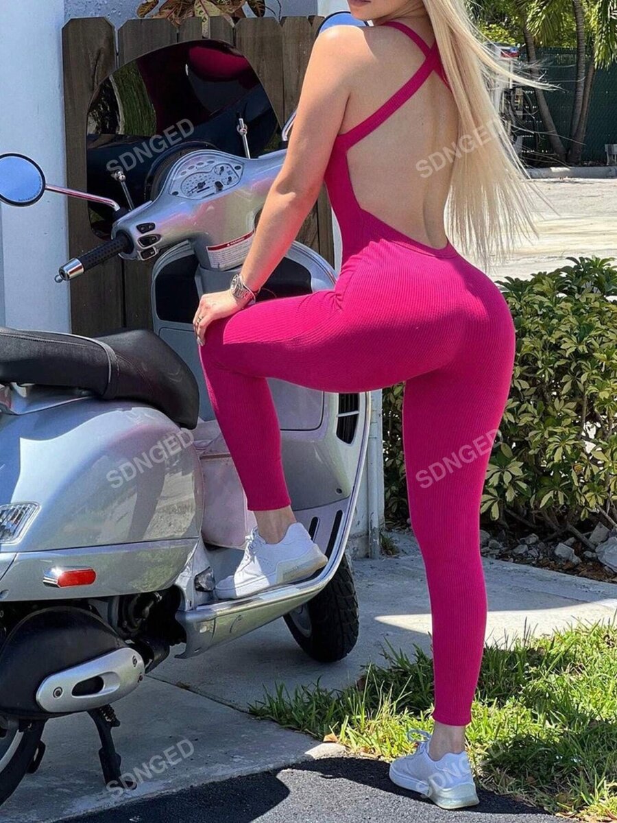 Backless criss-cross jumpsuit