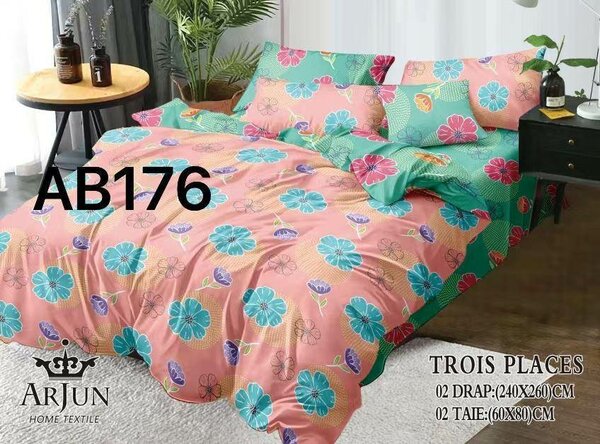 Parure de lit florale 3 places