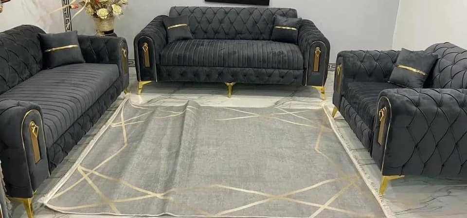black and gold sofa set