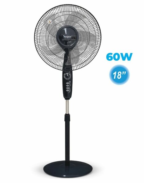 18" 60W PEDESTAL STAND FAN WITH 3 SPEEDS, 60-MIN TIMER