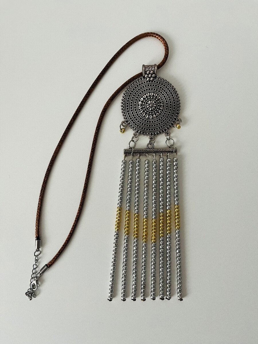 Колье в этно стиле, ручной работы