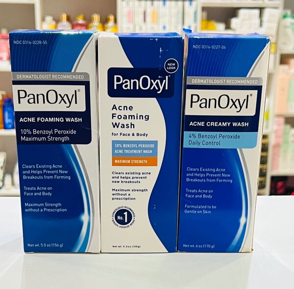 PanOxyl 4% is a creamy acne wash