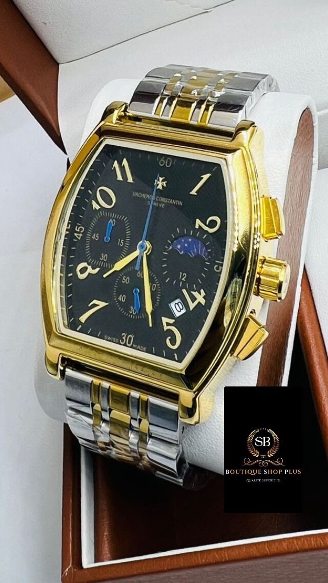 Montre vacheron  Constantin authentique En acier noir et 2 t