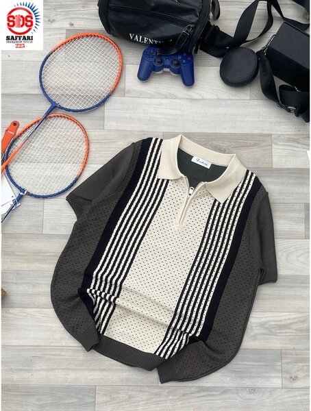 Polo tricot rayé élégant