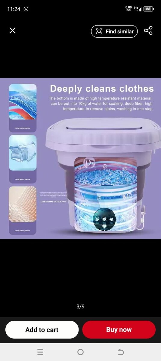 Foldable washing machine