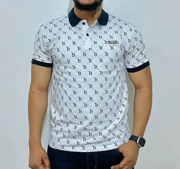 nouveau t-shirt polo pour hommes coton glacé