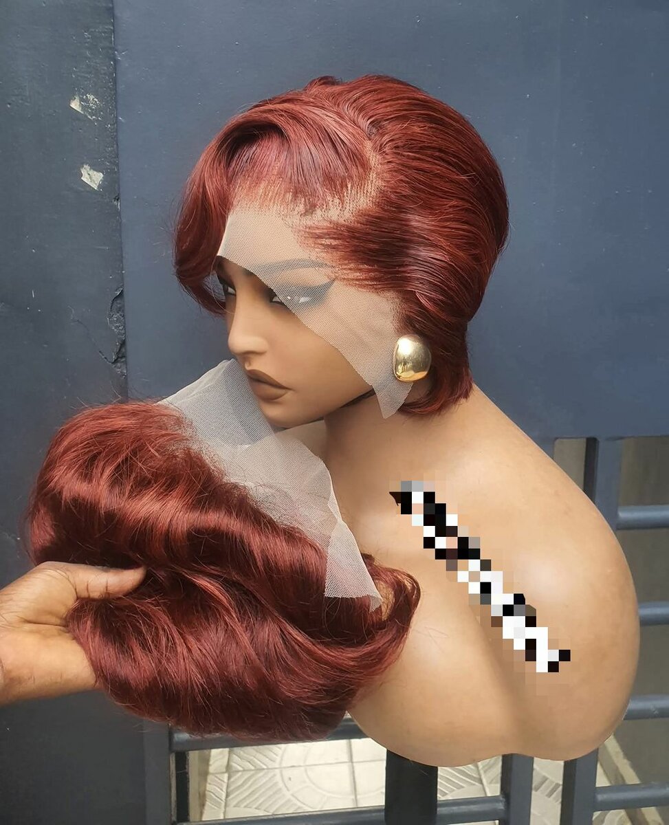 Perruque lace front rouge chic