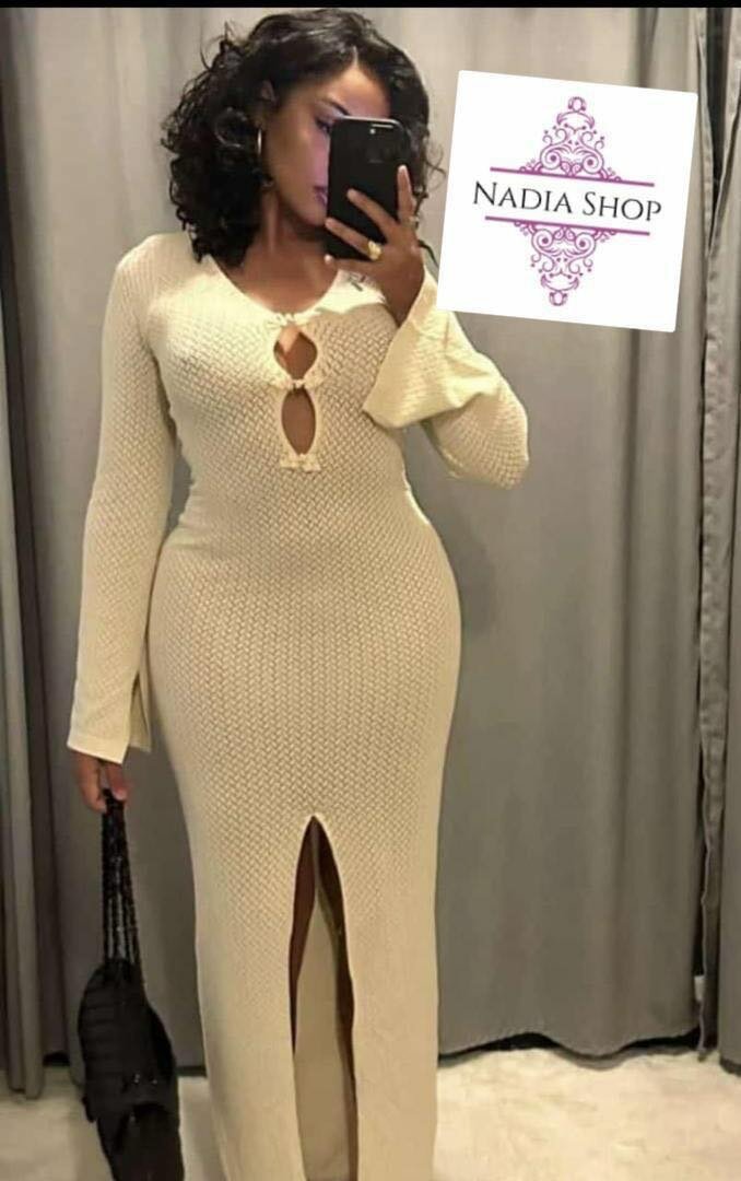 Robe longue élégante fendue