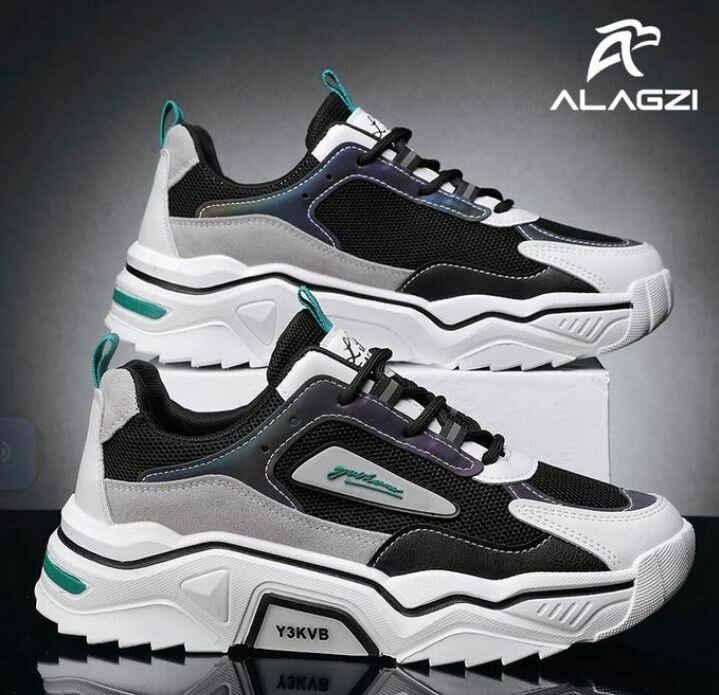 ALagzi Sci-Fi Warrior Running Sneakers - Black/Green
