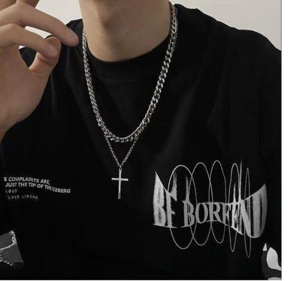 Collier homme double couche