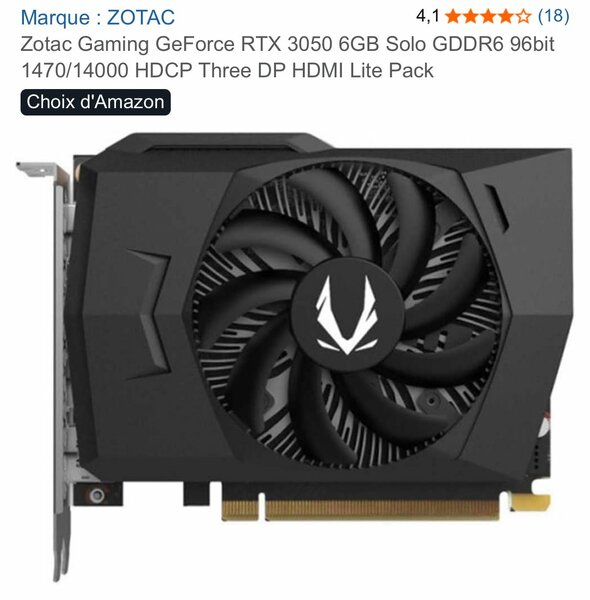 Carte Graphique RTX 3050 6GB