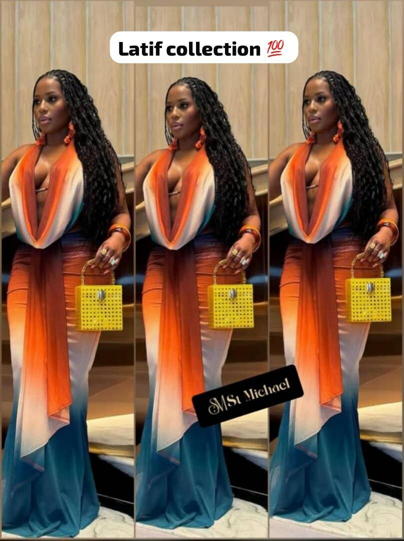 Robe longue élégante décolletée